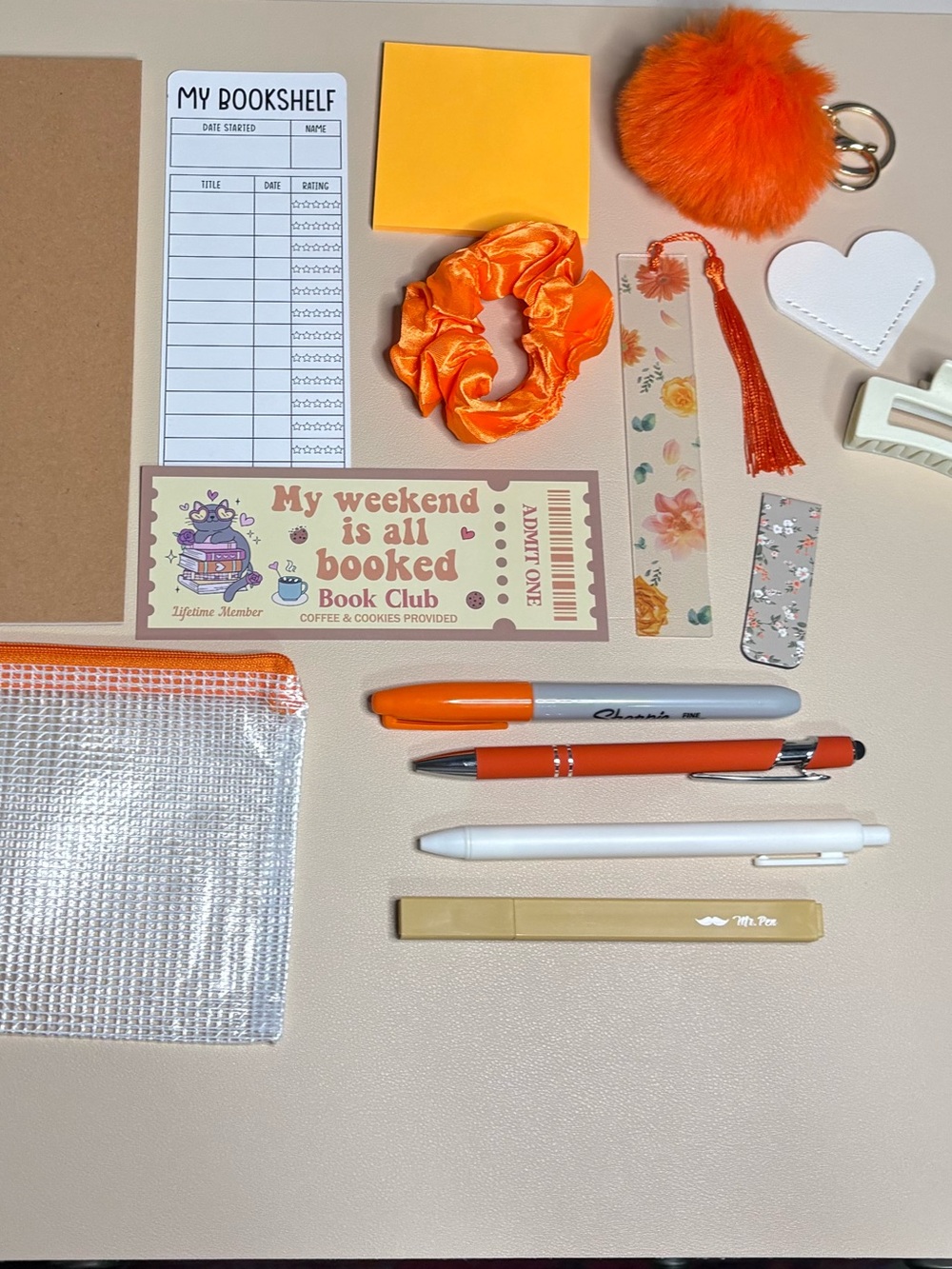 Orange My Weekend is all Booked Bookish Accessory Bundle